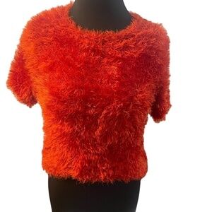 Vintage‎ Pinstripe Fluffy orange Blouse one size